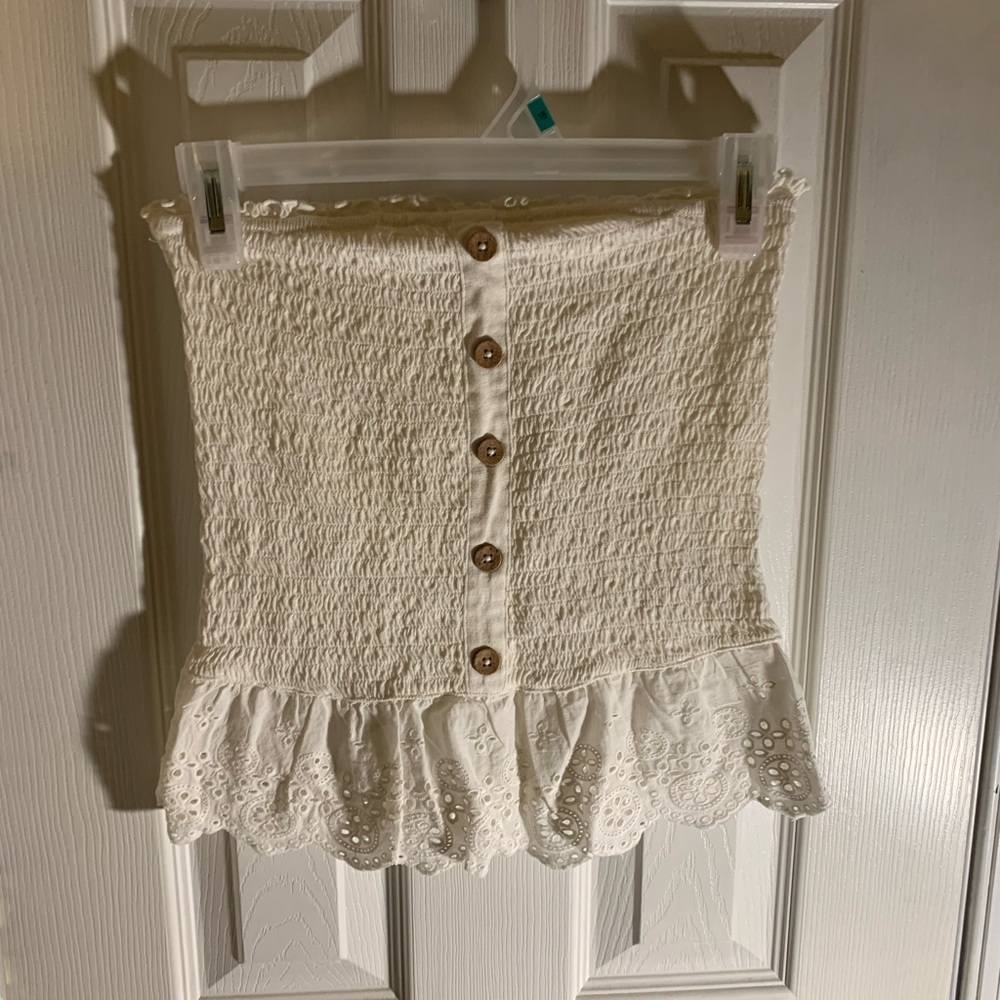 White dressy crop top